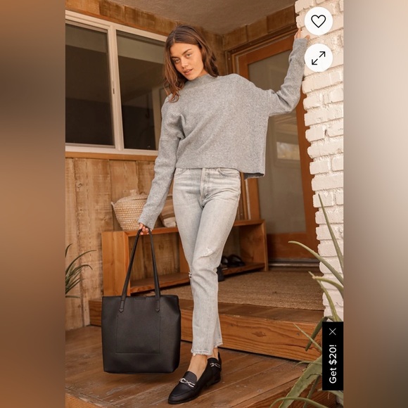 Lulus Pretty Cute Heather Grey Mock Neck Backless Sweater - Picture 3 of 17